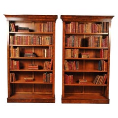 Paire de bibliothèques victoriennes en noyer – Bibliothèque ouverte