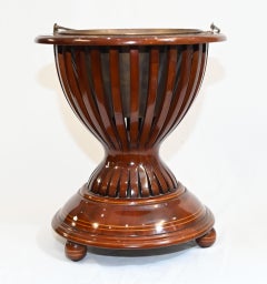 Dutch Walnut Ebony Teestoof Planter Bucket Circa 1880