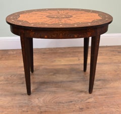 Edwardian Inlaid Oval Centre Table Marquetry