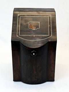 Antique Portugese Cutlery Knife Box Coromandel 1880