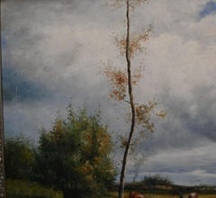 Dutch Pastoral Landscape Oil Painting After Willem Roelofs