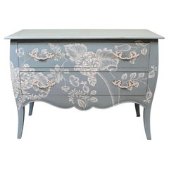 French Painted Commode Chest Drawers Shabby Farmhouse