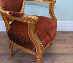 French Gilt Salon Chair Armchair Fauteuil Circa 1930