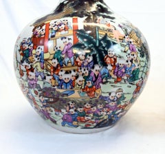 Pair of Chinese Famille Rose Porcelain Hundred Boys Vases