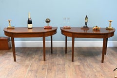 Pair Georgian Console Tables Mahogany Demi Lune Antique 1820