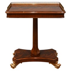 Regency Side Table Mahogany Brass Gallery Occasional Revival