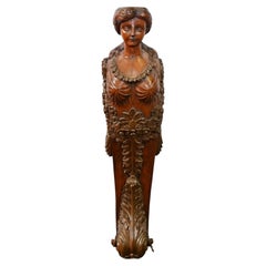 Italian Renaissance Revival Style Carved Wooden Caryatid