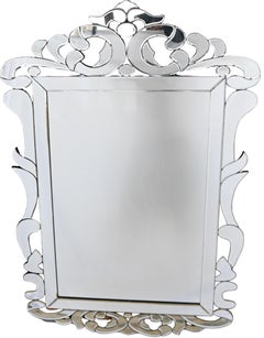 Art Nouveau Style Wall Mirror Glass Ornate Frame