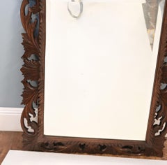 Flemish Carved Mirror Wood Wall Glass Circa 1880