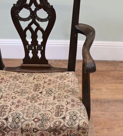 Victorian Chippendale Revival Mahogany Armchair Circa 1890