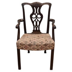 Victorian Chippendale Revival Mahogany Armchair Circa 1890