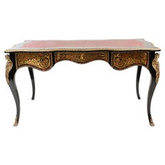 Shaped Boulle Bureau Plat Desk French Interiors