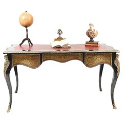 Shaped Boulle Bureau Plat Desk French Interiors
