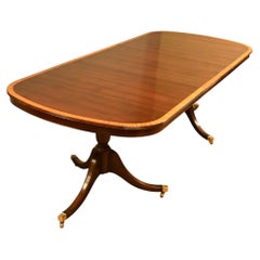 Regency Dining Table Extending Mahogany Pedestal Revival 8 Seater