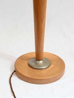 Art Deco Table Lamp Pink Glass Beech French c 1930s