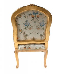 Pair French Arm Chairs Gilt Empire Fauteuils