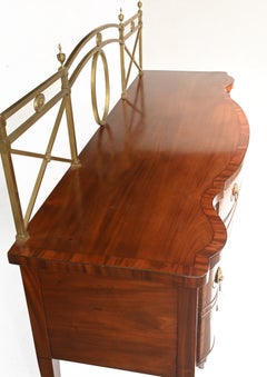 Georgian Sideboard Mahogany Server Brass Gallery 1880