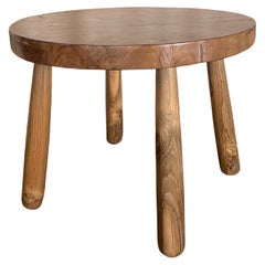 Sculptural Teak Burl Wood Side Table