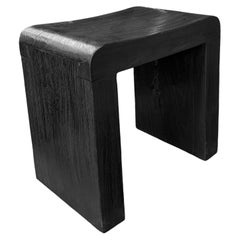 Sculptural Teak Wood Stool