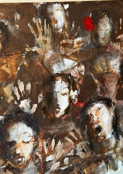 "Echoes of the Human Spirit" – Expressive Figurative Painting by Ida Bagus Indra