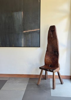 Monumental Antique Javanese Sculptural Throne Stool, Modern Organic