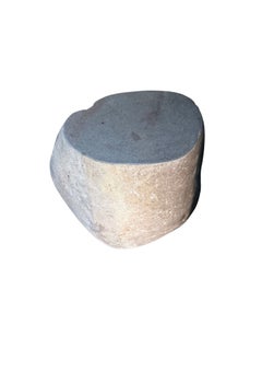 Riverstone Sculptural Side Table — Warm Natural Stone, From Java Indonesia