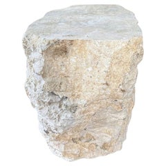 Solid Marble Side Table – Sculptural Natural Stone Form
