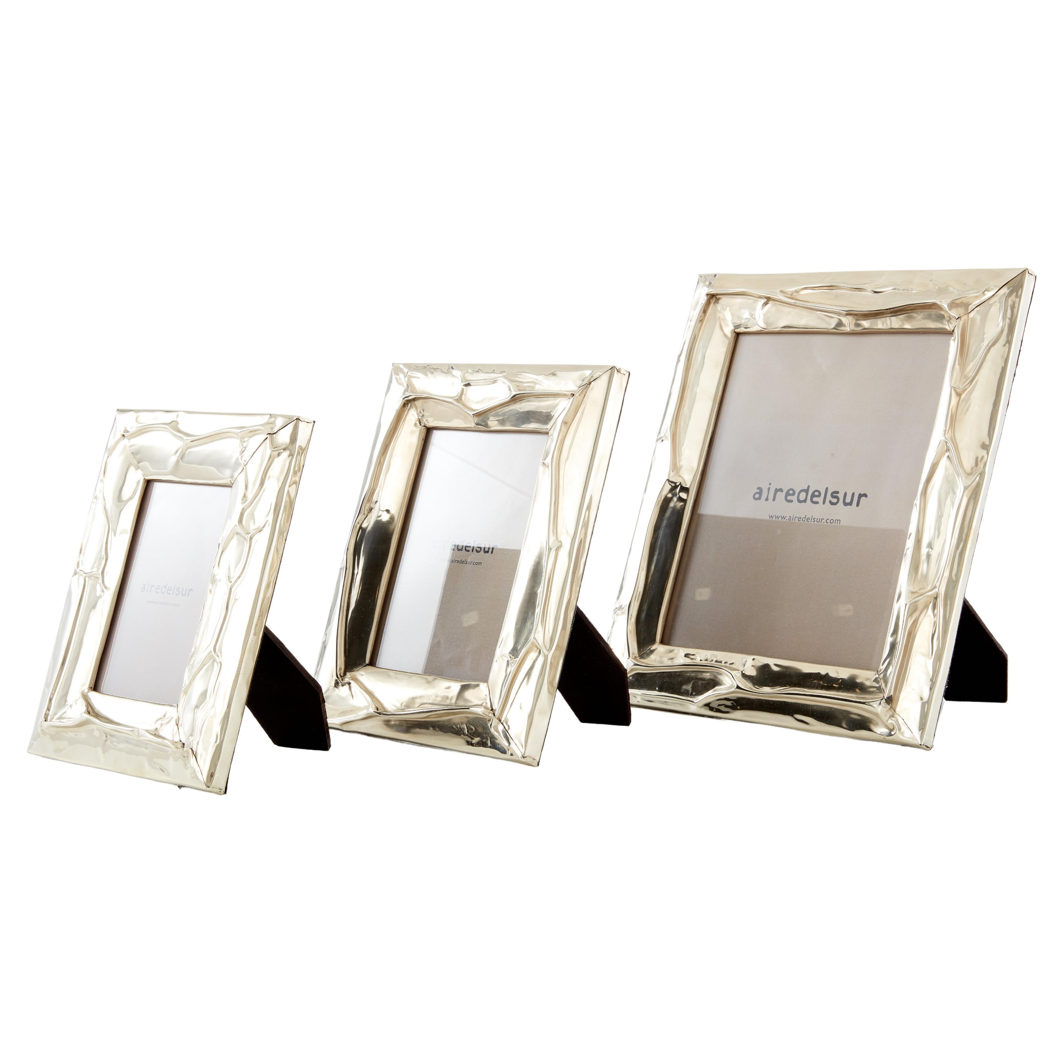 SET AIMARA Small, Medium & Large Alpaca Silver Photoframes For Sale