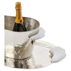 Lacar Medium Silver Alpaca & Cream Onyx Stone Champagne Bucket