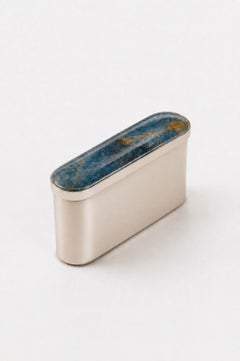 Conjunto de cajitas ovaladas Tafi de ónix, plata de alpaca y ónix azul