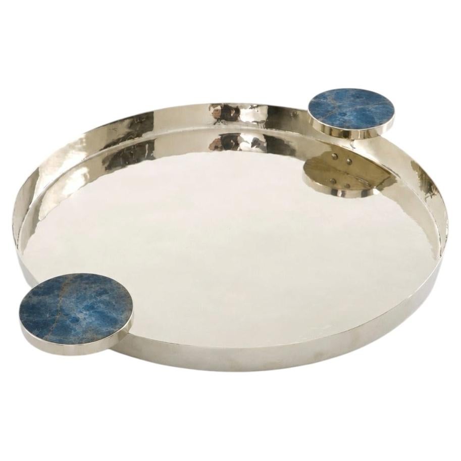 Lago Large Tray by Workshop AIREDELSUR, Blue Onyx & Alpaca Silver