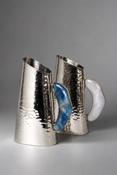 Lacar Silver Alpaca & Blue Onyx Stone Pitcher