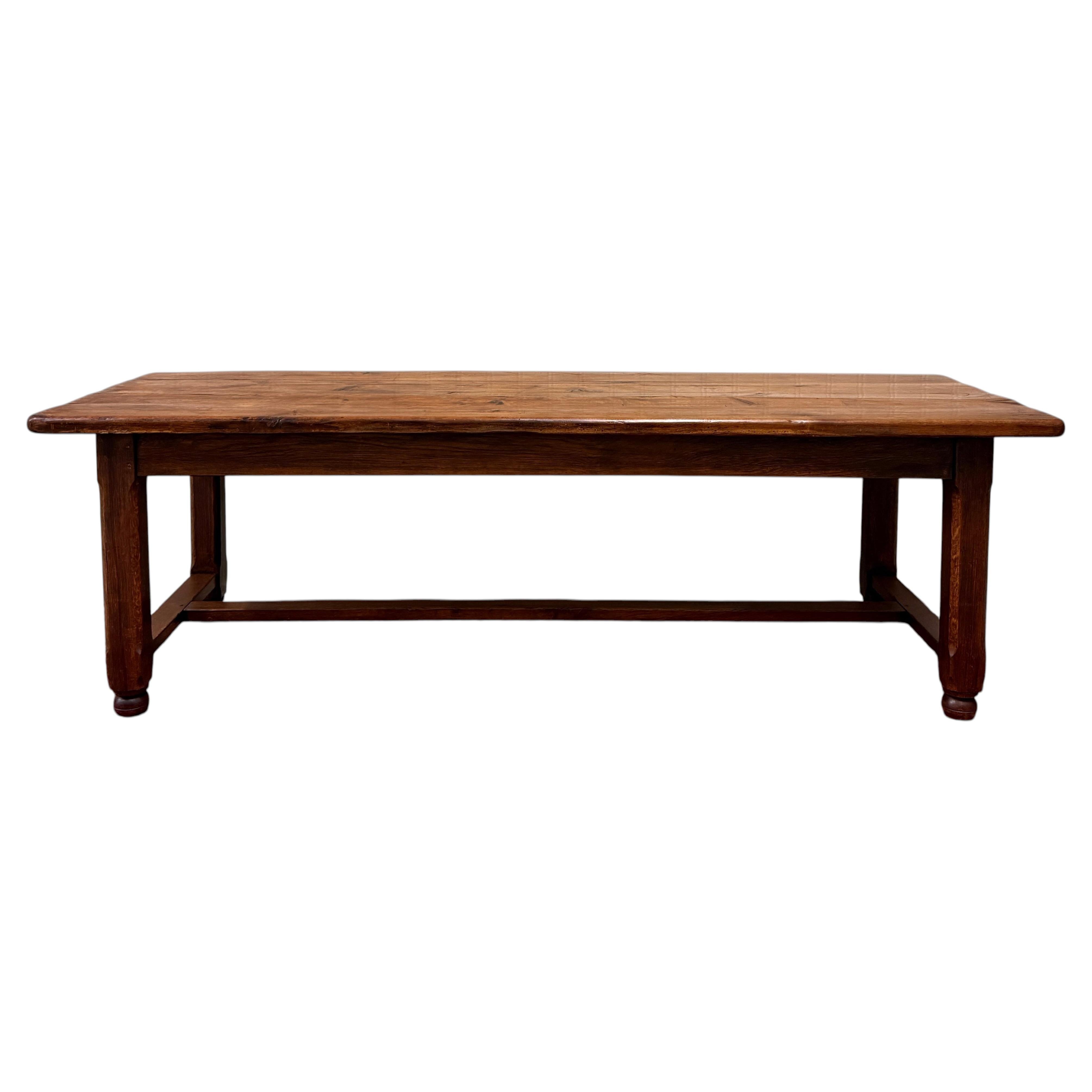 Large English X-Frame Farmhouse Dining Table in Pine and Oak, Early ...
