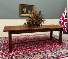 Antiker französischer Esstisch im Landhausstil, Eiche in Honigfarbe, 98" breit, ca. Ende 19. Jahrhundert