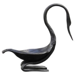Französisch Brutalist Black Swan Vide Poche Mid Century Frankreich C1960