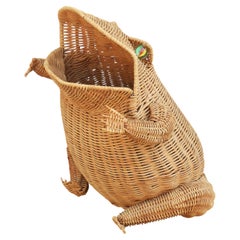 Olivier Cajan French Wicker Frog Basket, circa 1970