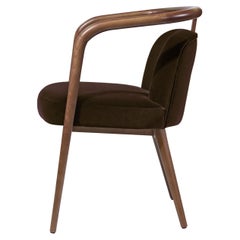 Nussbaum, Brown Velvet Modern Essex Arm Chair