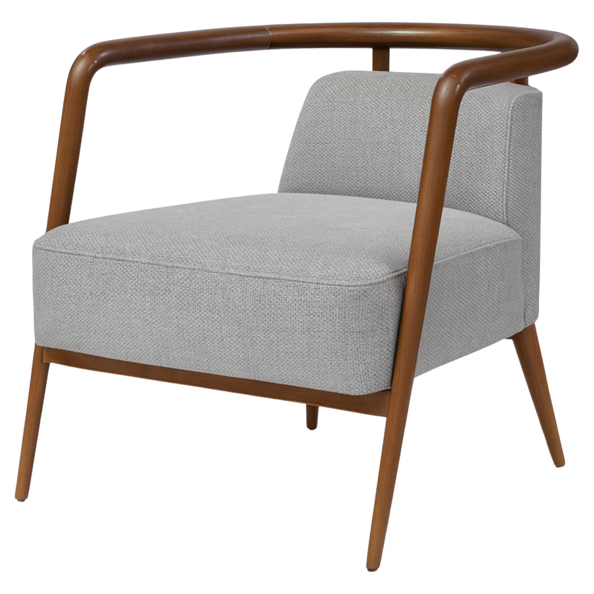 Walnut and Fabric Essex Armchair, Scandinavian Modern Design, Portugal For Sale
