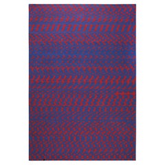 Fuoritempo - Red Blue - Design Kilim Rug Paolo Giordano Wool Carpet Cotton