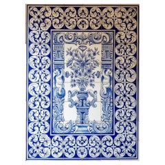 Albarrada Cherubs and Flowers Tile Mural - Hand Painted Portuguese Ceramic Tiles