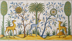 Tiles décoratifs portugais Azulejos peints à la main et signés par l'artiste