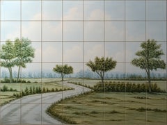 Portugiesische Wandfliese "Countryside" Handgemalt & Signiert vom Künstler