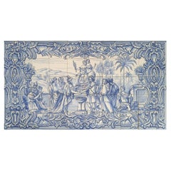 Portuguese Azulejos Tile Mural - Hand Painted Indoor/Outdoor Tiles "Roman Motif"