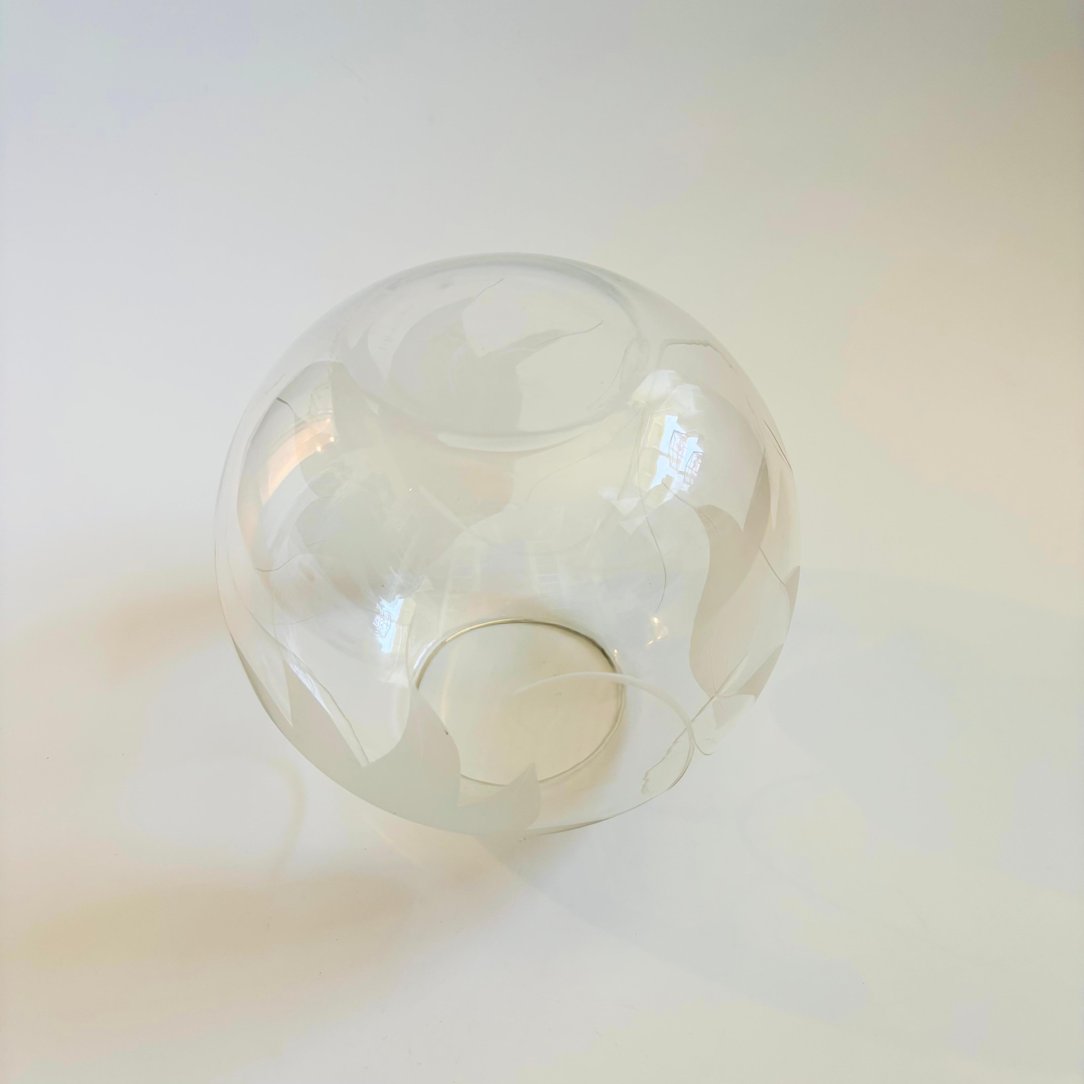 Large Frosted Leaf Sphere Vase For Sale 1