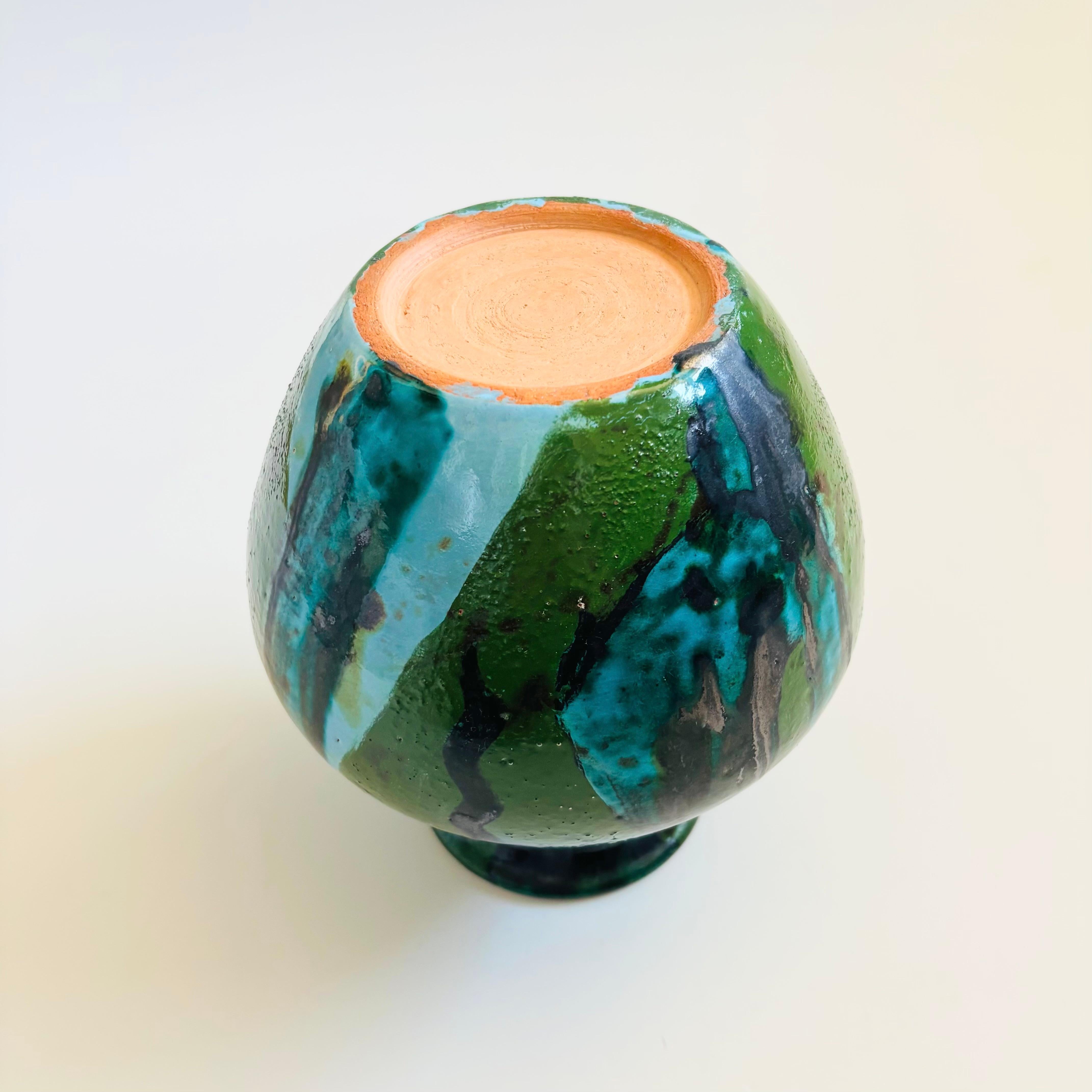 Green Studio Pottery Vase For Sale 5