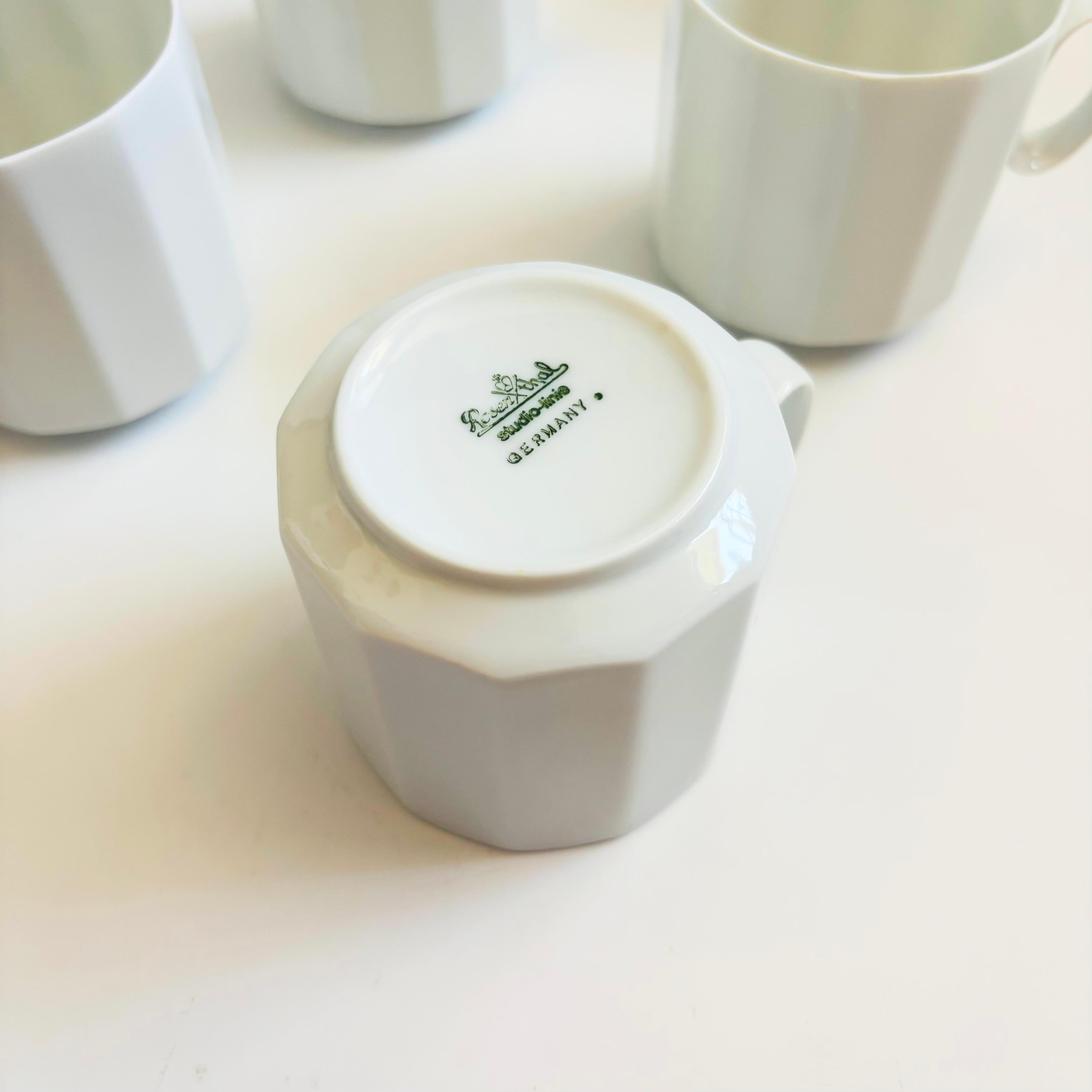 Ceramic Rosenthal Polygon Mugs - Set of 8 For Sale