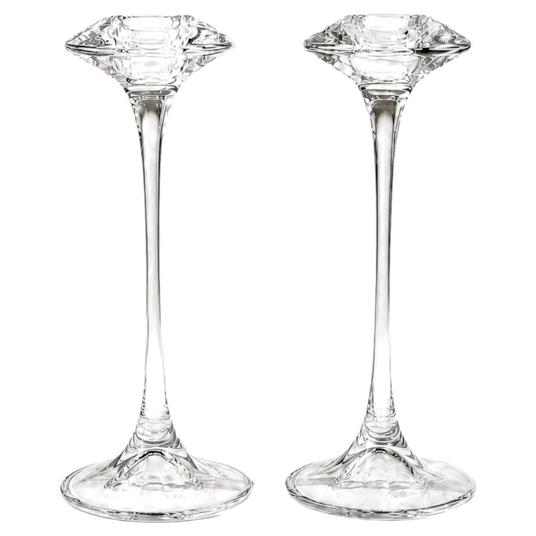 Portavelas de cristal «Fanfare» de Kosta Boda, de mediados de siglo, juego de 2, Suecia, década de 1960