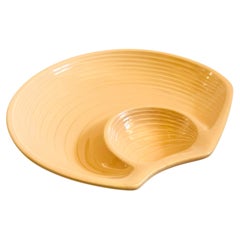 Large Ceramic Seashell Chip and Dip Serving Tray, Made in Japan