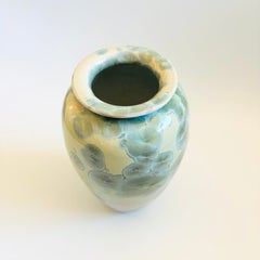 Vintage Large John Mankameyer Crystalline Pottery Vase, Signed and Dated 1989