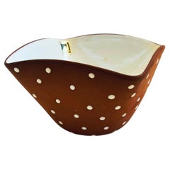 Mid Century Graveren Norway Dotted Terra Cotta Pottery Bowl, Circa 1960